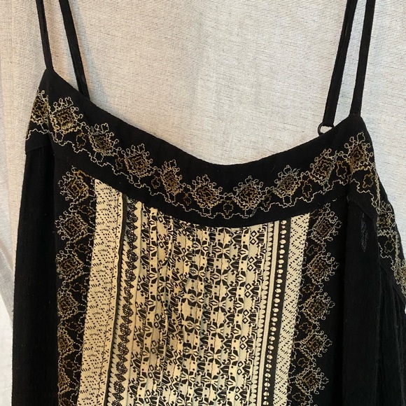 Free People Black and Cream Boho Jumpsuit - Picture 3 of 6